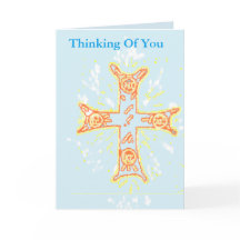 Cartão de condolências pensando em você / Cruz Gre