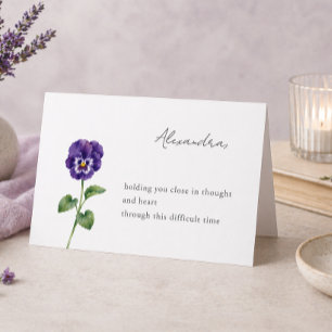 Cartão de Condolências Personalizado Flor de Pensa