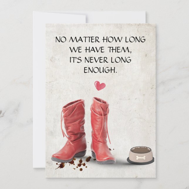 Cartão de condolências Pet de feltro Imprimível (Frente)