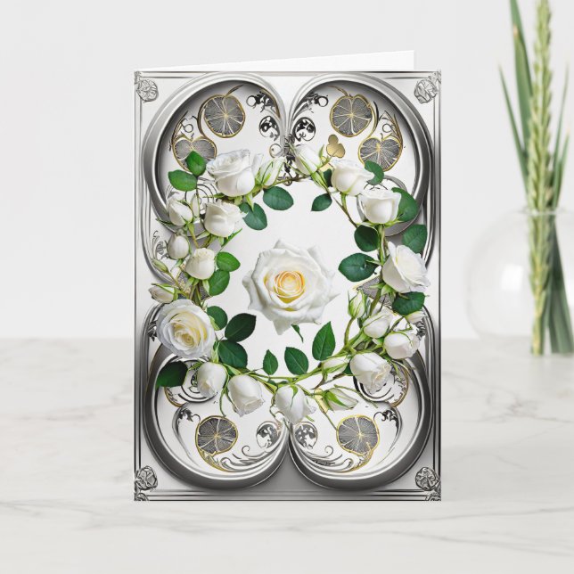 Cartão de condolências, placa de saudação dobrada  (Frente)