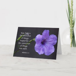 Cartão de condolências, Roxo Bloom, Bíblia verso n