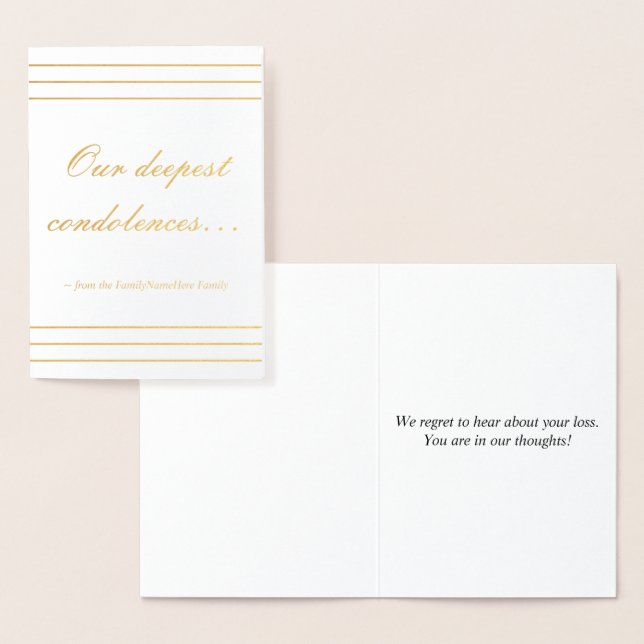 Cartão de condolências simples (Exibição)