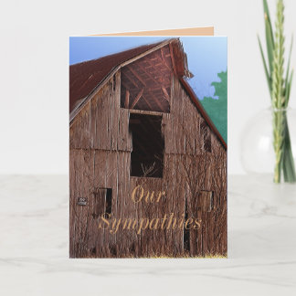 Cartão de condolências Vintage Barn ou qualquer oc