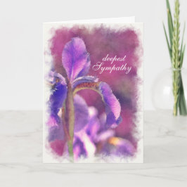 Cartão de condolências Watercolor Purple Iris Pens