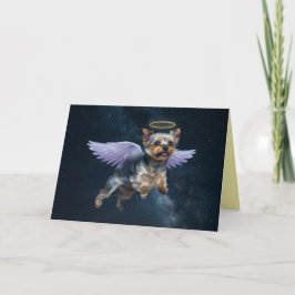 Cartão de Condolências Yorkie Anjo