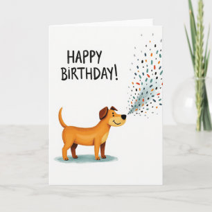 Cartão de Confete de Aniversário Alegre do Cachorr