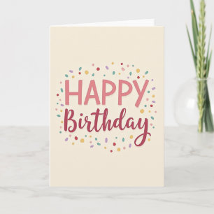Cartão de Confetes de Aniversário Doce