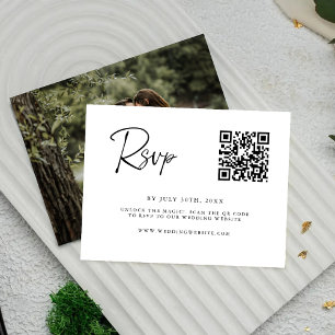Cartão de Confirmação de Casamento Chic Script Sca