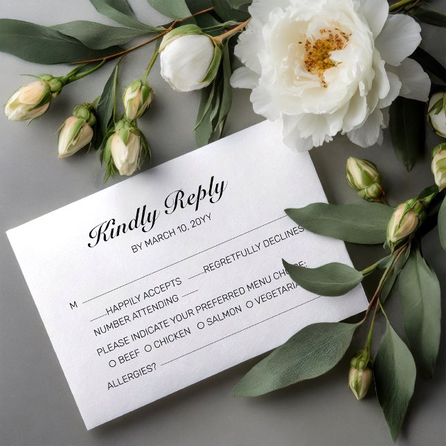 Cartão de Confirmação de Casamento Romance de Prai (Criador carregado)