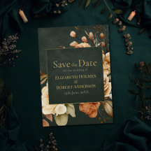 Cartão de Confirmação de Data Floral de Bruxa Verd