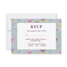 Cartão de confirmação de presença de flor de aguar