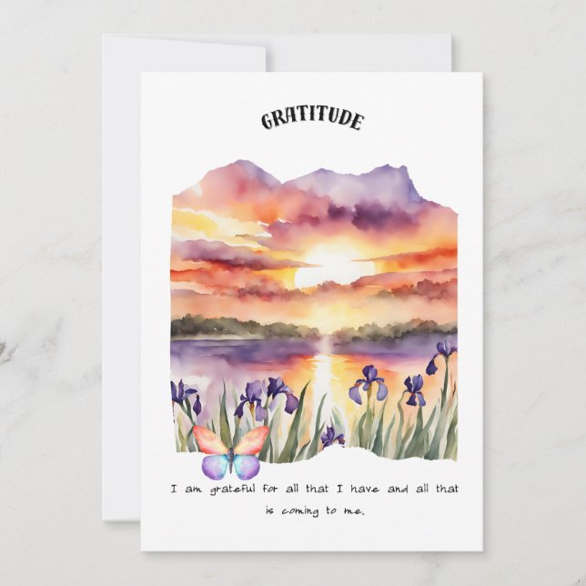 Cartão de Confirmação Positiva Gratidão (Frente)