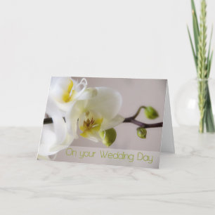Cartão de Congratulações de Casamento Orquídea Bra