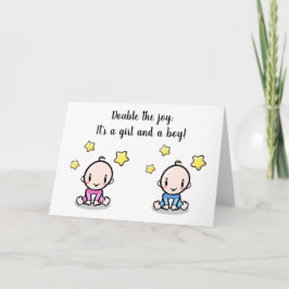 cartão de congratulações para gêmeos recém-nascido