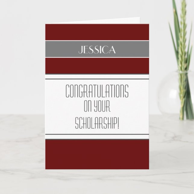 cartão de congratulções para bolsista (Frente)