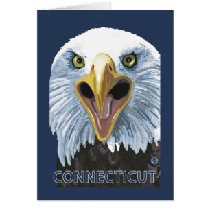 Cartão De ConnecticutEagle fim acima