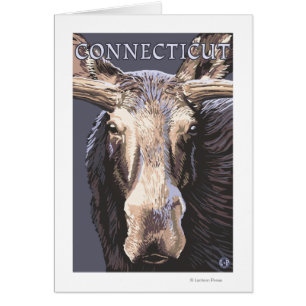 Cartão De ConnecticutMoose fim acima