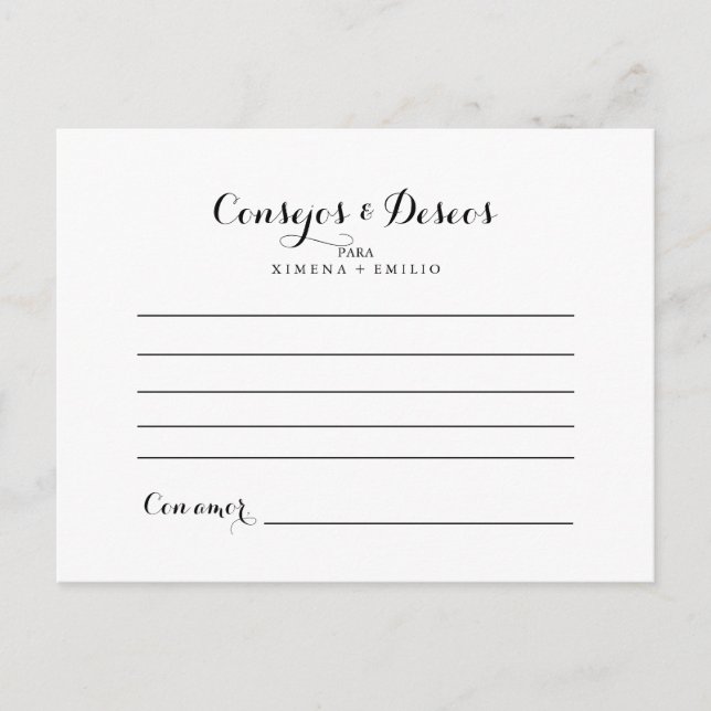 Cartão de Conselheiro de Casamento dos Consejos y  (Frente)