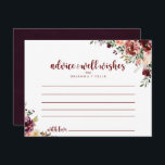 Cartão de Conselheiro de Casamento Floral Rustic S<br><div class="desc">Este cartão de conselho floral de verão é perfeito para um casamento moderno. A design apresenta flores de aquarela, cor-de-rosa e borbulhante, com folhas verdes em fundo castanho manchado. Estas cartas são perfeitas para um casamento, chá de panela, chá de fraldas, festa de formatura e muito mais. Personalize as cartas...</div>