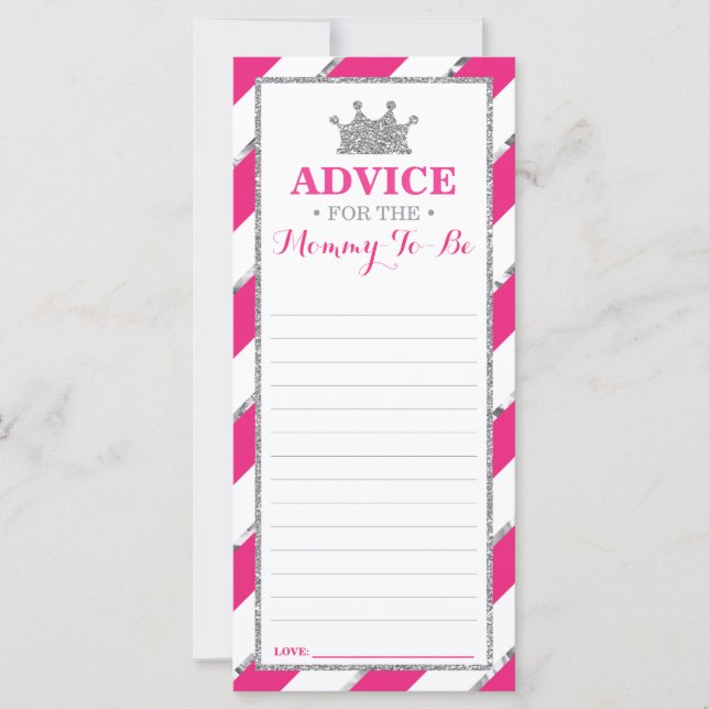 Cartão de Conselheiro para a Mãe-A-Ser, Chá de fra (Frente)