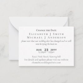 Cartão De Conselho 20 x FOTO Alteração de Data Adiamento incluindo EN