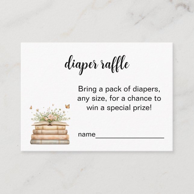 Cartão De Conselho A New Chapter Begins Diaper Raffle Insert (Frente)