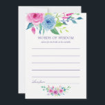 Cartão De Conselho Aconselhamento da Mãe Floral de Brida Floral Ultra<br><div class="desc">Palavras de chá de panela pintadas de rosas de aquarela,  de cartões de sabedoria,  com cor ultravioleta do ano 2018,  com tons de azul e rosa.</div>