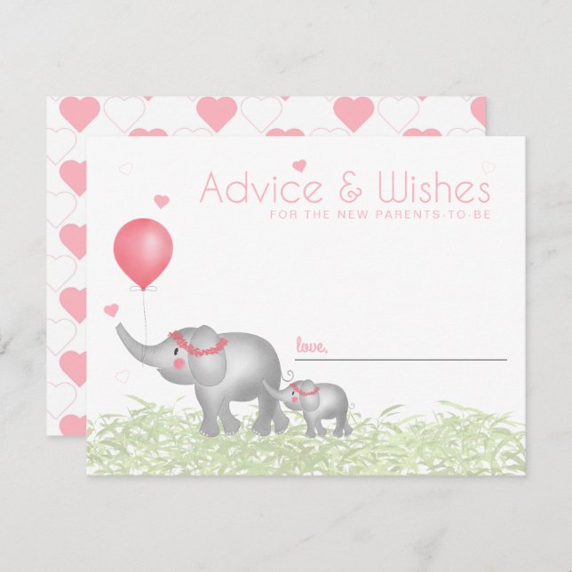 Cartão De Conselho Aconselhamento De Bebê De Elefantes De Aquarela Pa (Frente/Verso)