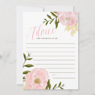 Cartão De Conselho Aconselhamento de Peonies Cor-de-Água Rosa para a