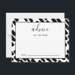 Cartão De Conselho Aconselhamento de Script Moderno para o Preto-Brid<br><div class="desc">Aviso de Casamento de Script Moderno para o Cartão de Conselheiro de Noiva em Preto e Branco.</div>
