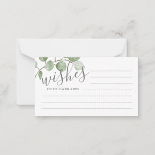 Cartão De Conselho Aconselhamento e Desejos de Casamento Eucalyptus W