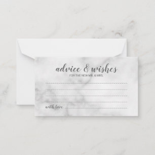 Cartão De Conselho Aconselhamento e Desejos do Casamento Elegante Clá
