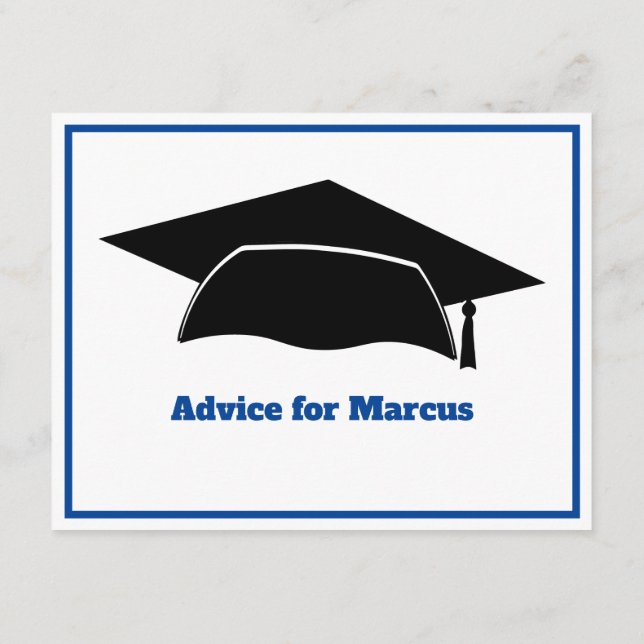 Cartão De Conselho Aconselhamento Moderno Deseja Graduação Azul do Pa (Verso)