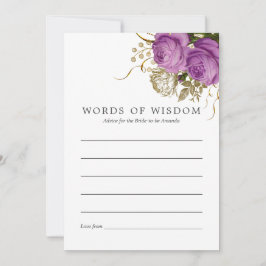 Cartão De Conselho Aconselhamento sobre Brida Floral Chic Roxo e Dour