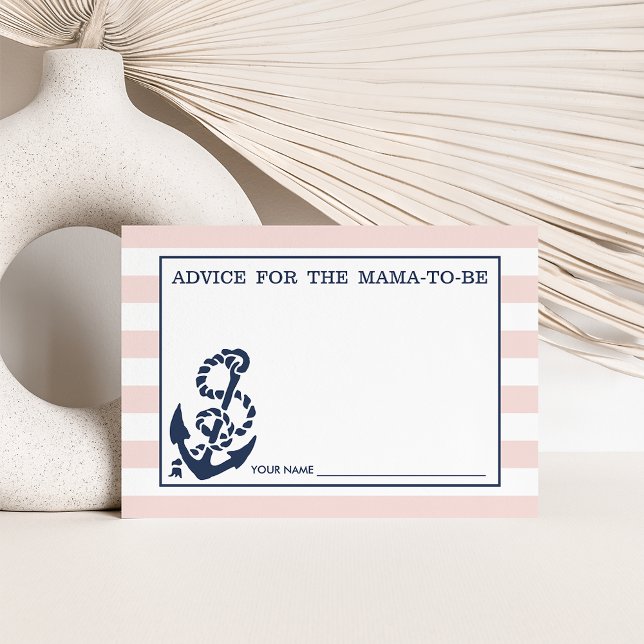 Cartão De Conselho Aconselho para que a mãe seja | Greve Náutica Rosa (Criador carregado)