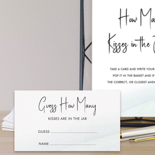 Cartão De Conselho Adivinhem Quantas Placas De Jogo De Chá de panela  (Bridal shower answer cards for Guess How Many game. Matching poster available printed or download)