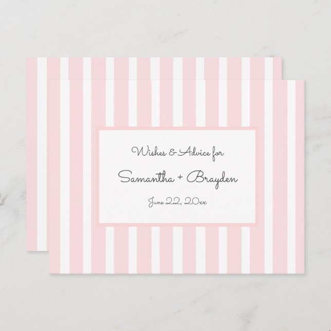 Cartão De Conselho Advertência ao Chá de fraldas em faixas rosa, oraç (Frente/Verso)