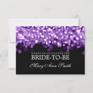 Cartão De Conselho Advice Card Bridal Shower Purple Lights