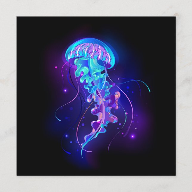 Cartão De Conselho Água-viva brilhante a cores (Frente)