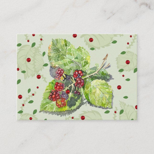 Cartão De Conselho amoras vermelhas e pretas (Frente)