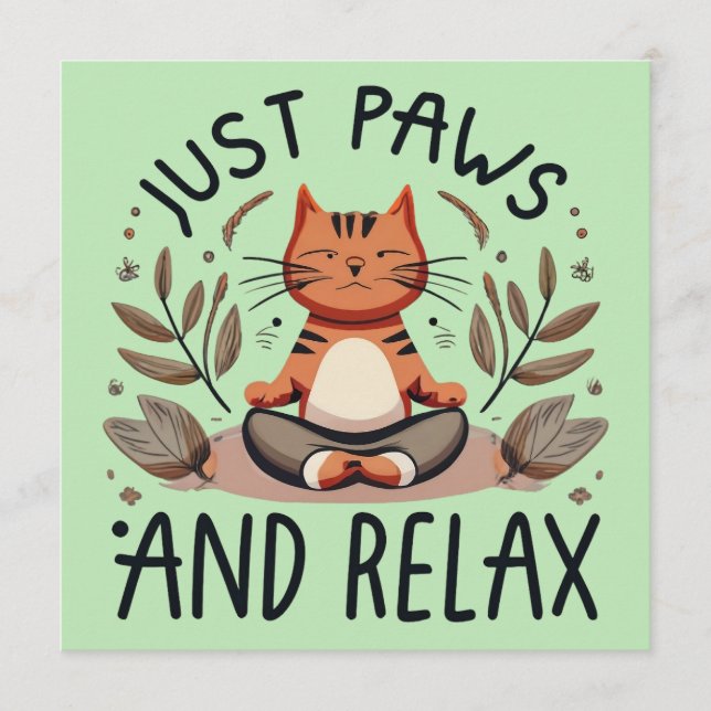 Cartão De Conselho Apenas patas e Gato de ioga relaxado (Frente)