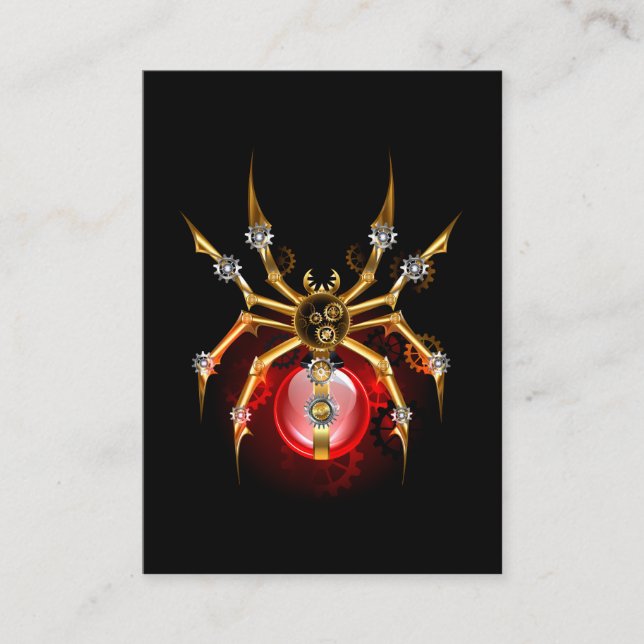 Cartão De Conselho Aranha-do-galo em preto (Frente)
