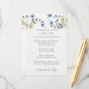 Cartão De Conselho Aviso de Casamento Bem Deseja Água Azul