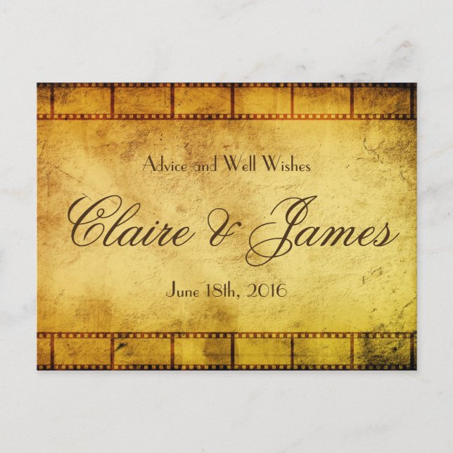 Cartão De Conselho Aviso de Casamento de Filme Antigo (Frente)