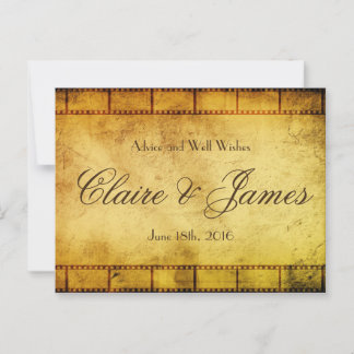 Cartão De Conselho Aviso de Casamento de Filme Antigo