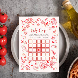 Cartão De Conselho Baby Bingo | Mamma Mia Italian Baby Shower Game