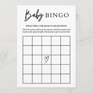 Cartão De Conselho Baby Shower Bingo Card Game