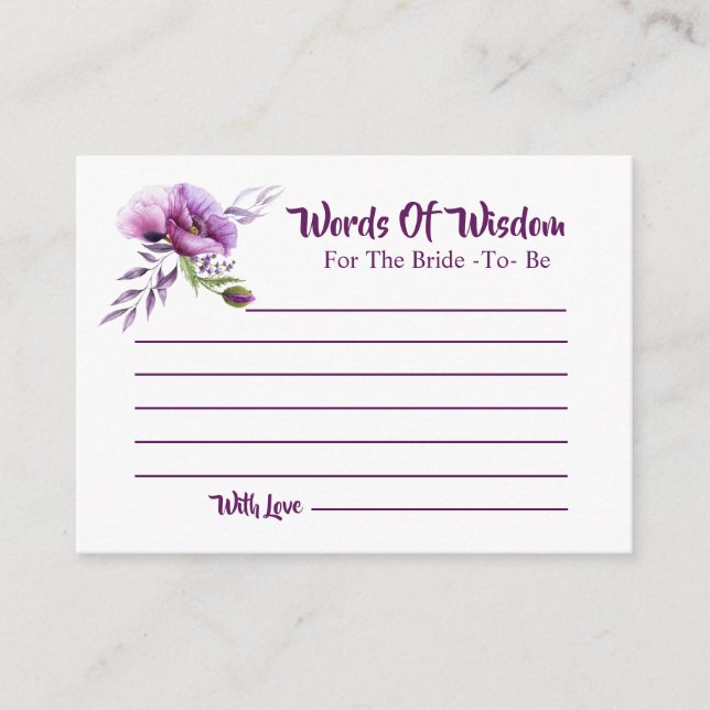 Cartão De Conselho Belo Chá de panela de papagaios roxos (Frente)