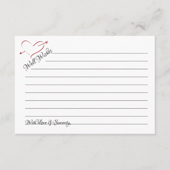 Cartão De Conselho Bem Deseja Casar Corações Piercados "Cartões de Ca (Frente)