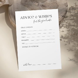 Cartão De Conselho Black Typography Modern Graduate advice & wishes